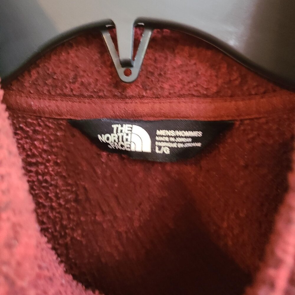 The North Face Mens Knit Jacket Full Zip Pockets Outdoor Maroon Size L - Picture 6 of 10